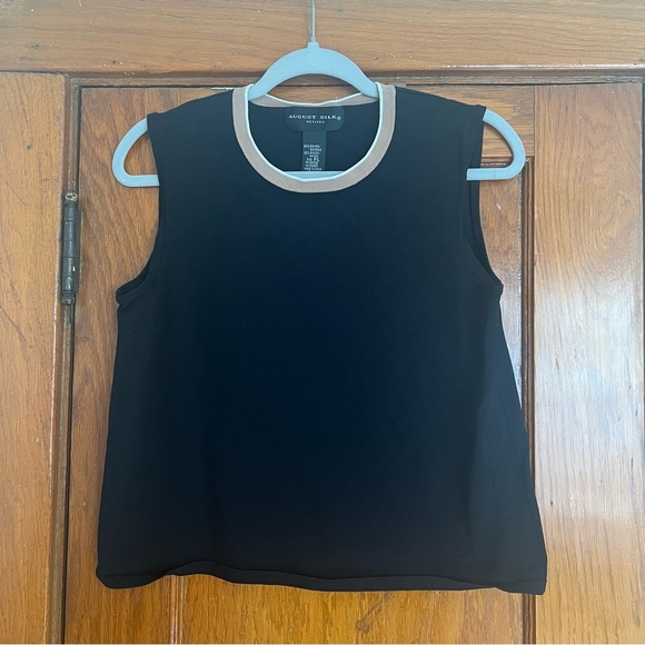 August Silk Black and Gray Boxy Tank Top - Picture 1 of 4